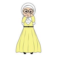 süß Mädchen Hijab Karikatur Illustration vektor