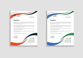 Unternehmen Briefkopf modern Design im Blau und Orange Farbe vektor
