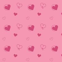 djupröd hjärtan sömlös mönster isolerat på rosa bakgrund. kärlek begrepp. vektor illustration