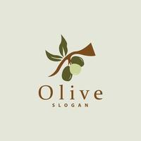 Olive Öl Logo, Olive Blatt Pflanze Kräuter- Garten Vektor, einfach elegant luxuriös Symbol Design Vorlage Illustration vektor