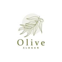 Olive Öl Logo, Olive Blatt Pflanze Kräuter- Garten Vektor, einfach elegant luxuriös Symbol Design Vorlage Illustration vektor