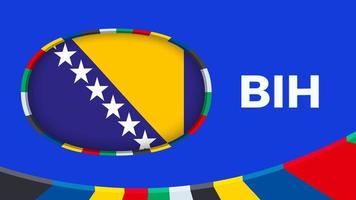 bosnien och herzegovina flagga stiliserade för europeisk fotboll turnering kompetens. vektor