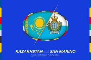 kazakhstan mot san marino ikon för europeisk fotboll turnering kompetens, grupp h. vektor