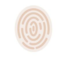 Scan Fingerabdruck Symbol. Daten Schutz Konzept. biometrisch Zugriff Kontrolle. Biometrie Identifizierung und Überprüfung. Vektor eben Illustration