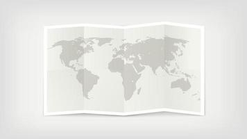 papper världskarta. vikta karta vektorillustration vektor