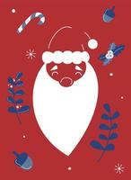 süß Santa claus Weihnachten Vektor Karte Illustration Hintergrund Design mit Ferien Symbole