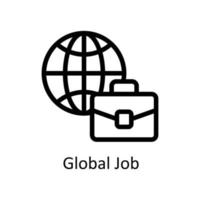 global Job Vektor Gliederung Symbole. einfach Lager Illustration Lager