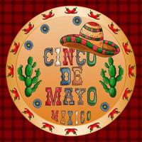 illustration design på det mexikanska temat för cinco de mayo firande vektor
