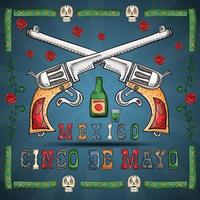 illustration design på det mexikanska temat för cinco de mayo firande vektor