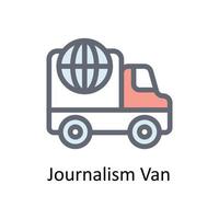 Journalismus van Vektor füllen Gliederung Symbole. einfach Lager Illustration Lager