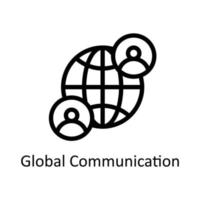 global kommunikation vektor översikt ikoner. enkel stock illustration stock