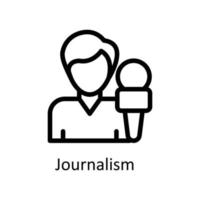 Journalismus Vektor Gliederung Symbole. einfach Lager Illustration Lager