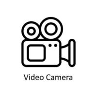 Video Kamera Vektor Gliederung Symbole. einfach Lager Illustration Lager