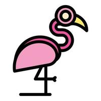skön flamingo ikon vektor platt