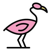 sommar flamingo ikon vektor platt