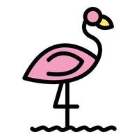 Vogel Flamingo Symbol Vektor eben