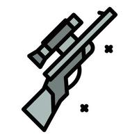 safari pistol ikon vektor platt