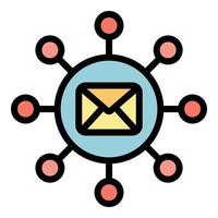 e-post kommunikation ikon vektor platt