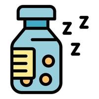 Schlafen Tabletten Symbol Vektor eben
