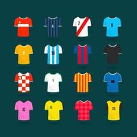 Fußballmannschaft T-Shirts Farbmuster. Vektor-Clipart
