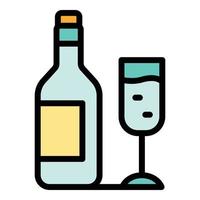flaska dryck fest ikon vektor platt