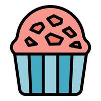 choklad muffin ikon vektor platt