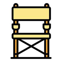 camping stol ikon vektor platt