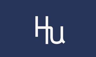 alfabetet bokstäver initialer monogram logotyp hu, uh, h och u vektor