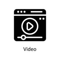 Video Vektor solide Symbole. einfach Lager Illustration Lager