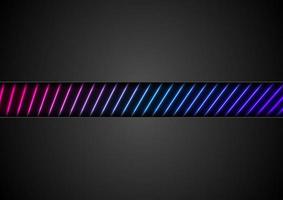 svart tech företags- abstrakt bakgrund med neon rader vektor