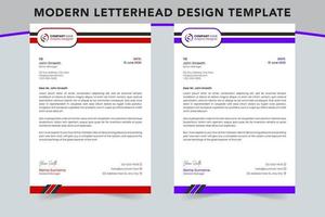 företags- modern företag brev design mall, 2 Färg variation, företag brev design mall vektor