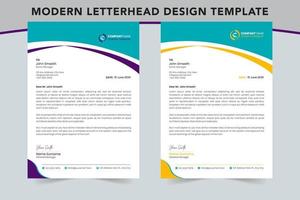 företags- modern företag brev design mall, 2 Färg variation, företag brev design mall vektor