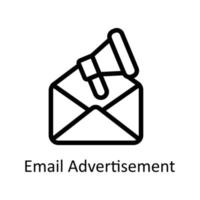 Email Werbung Vektor Gliederung Symbole. einfach Lager Illustration Lager