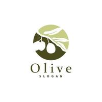 oliv olja logotyp, oliv blad växt ört- trädgård vektor, enkel elegant lyxig ikon design mall illustration vektor