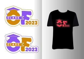 Senior Klasse von 2023. Kleider Design zum Gruß, Glückwunsch Fall, T-Shirt, Party, hoch Schule oder Hochschule Absolvent. vektor