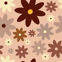 retro Jahrgang Boho Frühling Blumen- Muster im 60er Jahre Stil vektor