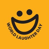 Welt Lachen Tag Vektor Illustration zum Gruß Karte, Poster, Banner, Sozial Medien Post. Lachen Emoji Vektor auf Gelb Hintergrund.