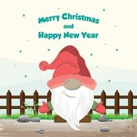 glad jul med gnome illustration vektor