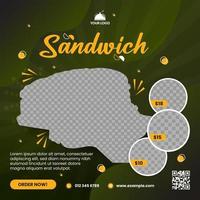 Sandwich Essen Poster Vorlage vektor