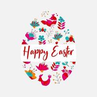 Lycklig påsk baner. trendig påsk design ägg med fåglar och blommor vektor