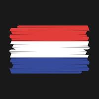 niederländischer Flaggenpinsel vektor