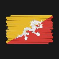 Bhutan-Flagge-Pinsel vektor