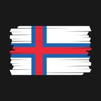 faroe öar flagga borsta vektor