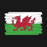 wales flagga borsta vektor