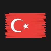 Türkei Flaggenpinsel vektor