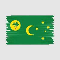 cocos öar flagga borsta vektor