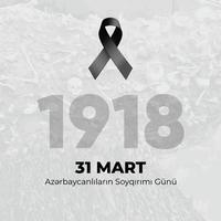 Tag von Völkermord von Aserbaidschaner Vektor Illustration Poster