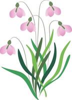 Blumen- Illustration mit abstrakt Blumen, Grün Blätter und Pflanzen, fliegend Schmetterlinge. Illustration Sommer- Blume isoliert auf Weiß Hintergrund. vektor