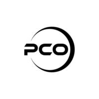 pco brev logotyp design i illustration. vektor logotyp, kalligrafi mönster för logotyp, affisch, inbjudan, etc.
