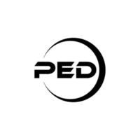 ped brev logotyp design i illustration. vektor logotyp, kalligrafi mönster för logotyp, affisch, inbjudan, etc.